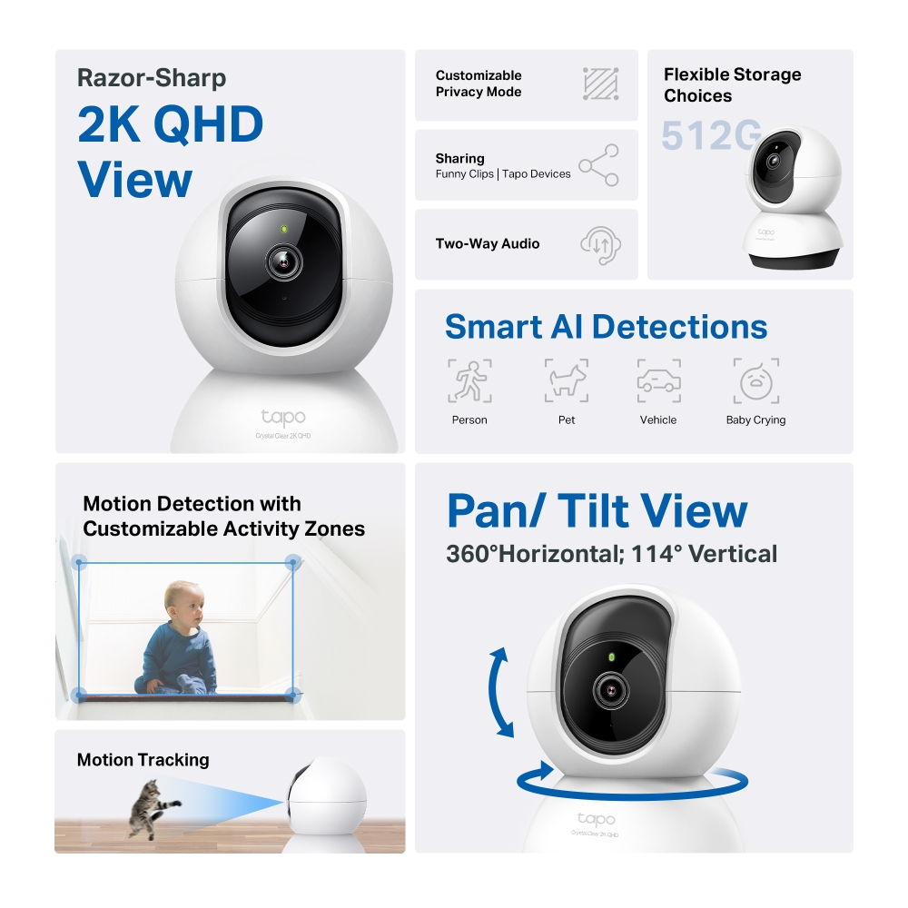 TP-LINK PAN/TILT HOME SECURITY WI-FI 2K 4MP - Image 2