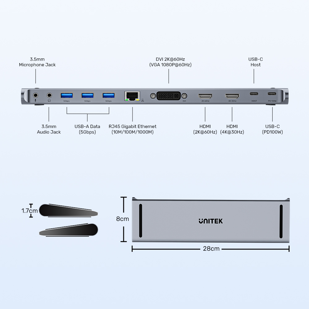 UNITEK USB-C 4K DS/TRIPLE DISPLAY&5GBPS(D1147AGY01 - Image 12