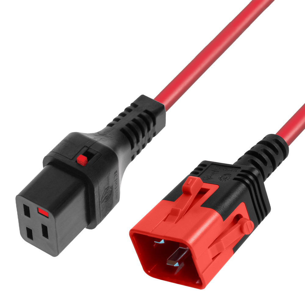 2M C19F-C20 M DUAL LOCKABLE POWER CABLE RED