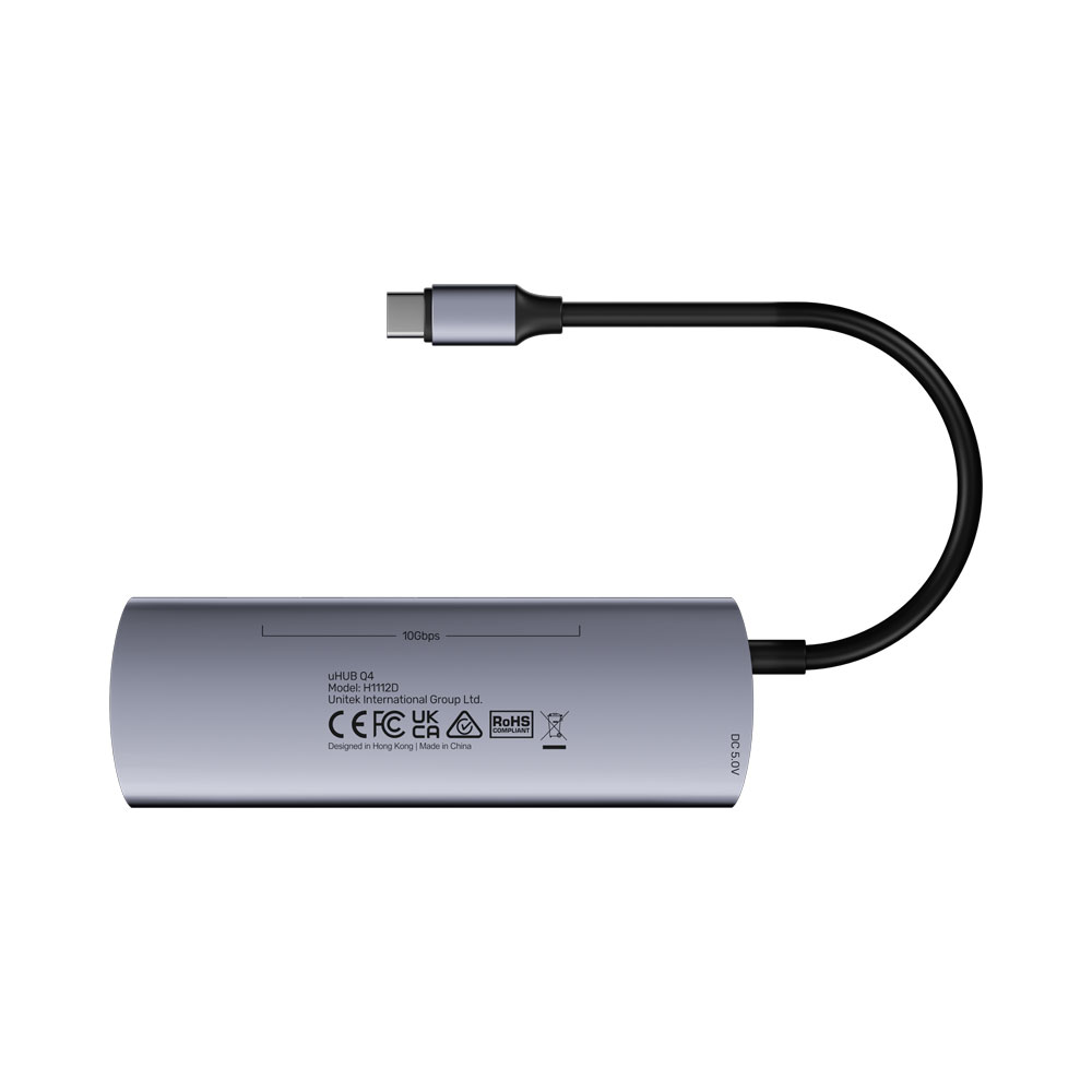 UNITEK 4IN1 USB-C 10GPS HUB GRY(H1112D) - Image 3