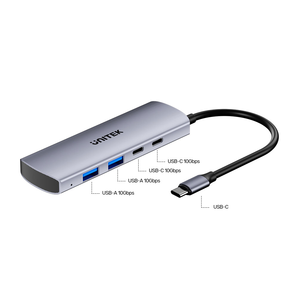 UNITEK 4IN1 USB-C 10GPS HUB GRY(H1112D) - Image 4