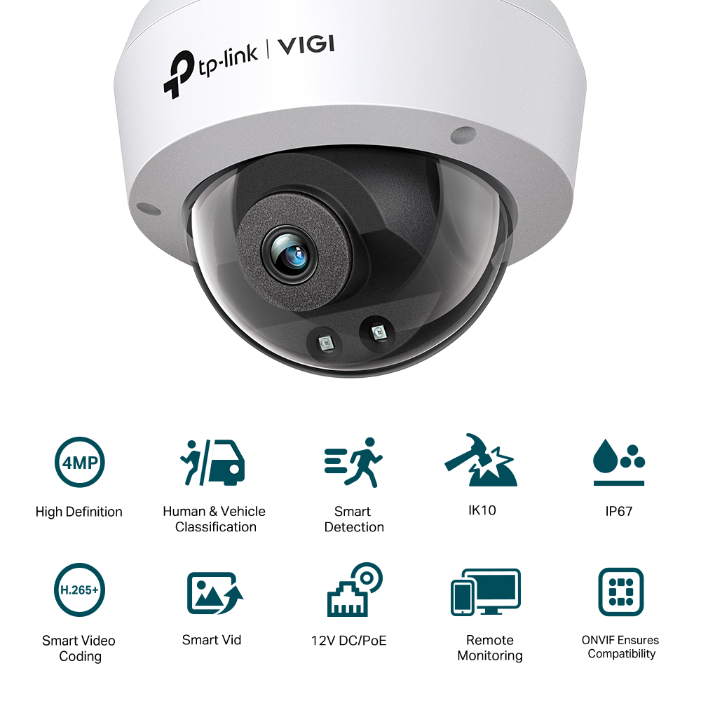 TP-LINK VIGI DOME IP CAMERA 4MP IR 2.8MM - Image 3