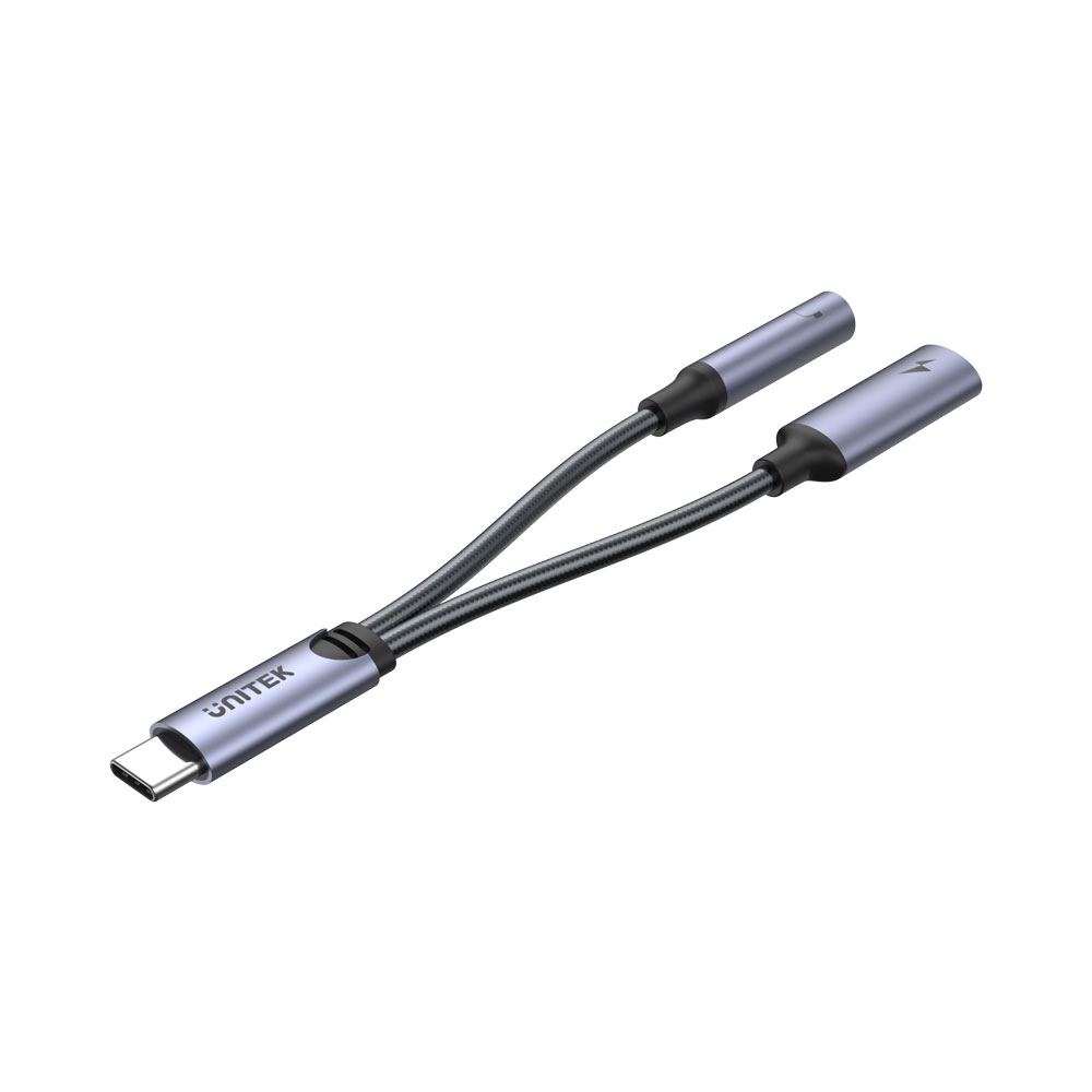 UNITEK M205A TYPE-C TO 3.5MM HEADPHONE JACK ADAPTER SPLITTER WITH FAST CHARGING