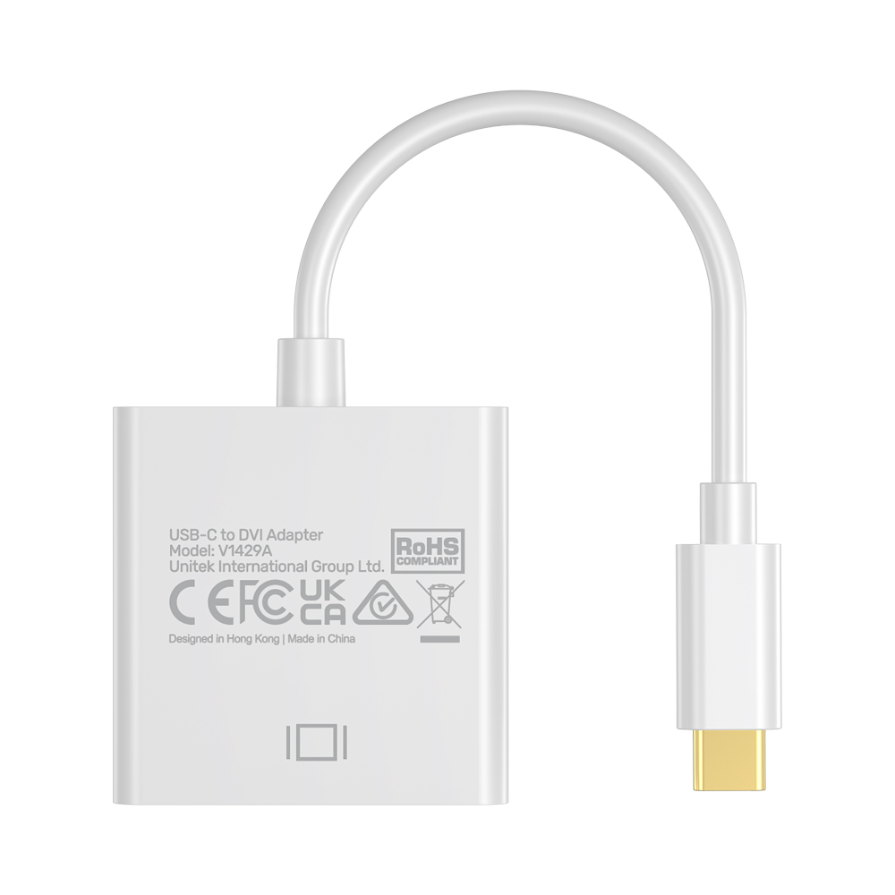 UNITEK V1429A 15CM USB TYPE-C TO DVI ADAPTER - WHITE - Image 5