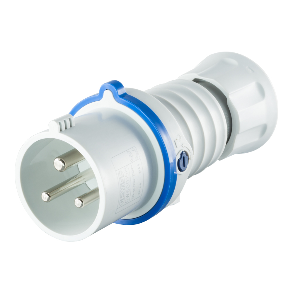 HUBBLE GW60015H 32A 2-PRONG PLUS EARTH IEC309 HP STRAIGHT INDUSTRIAL PLUG