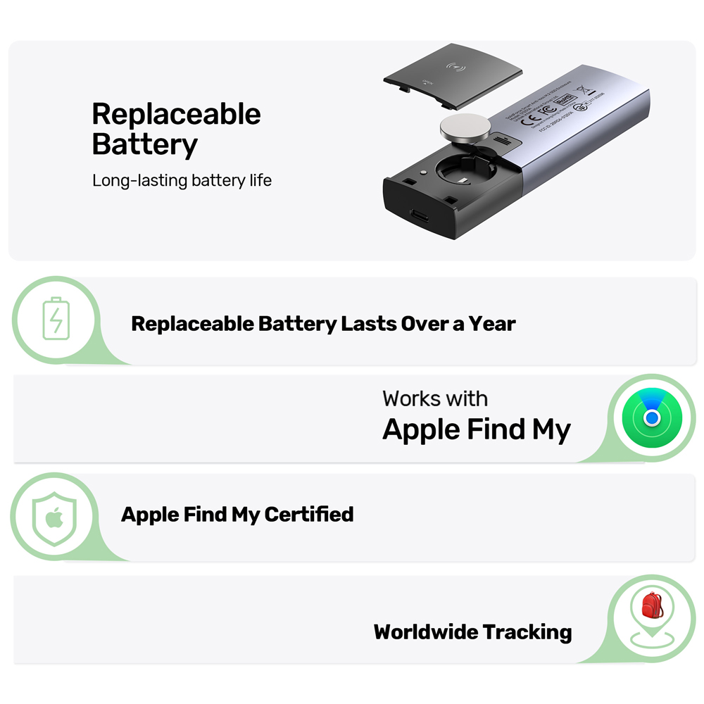 UNITEK S1251AGY SOLIDFORCE ANTI-LOSS USB3.2 GEN2 TYPE-C 10GBPS M.2 NVME SSD ENCLOSURE WITH APPLE FIND MY - Image 6