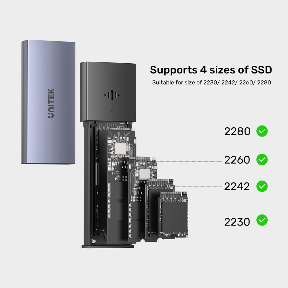 UNITEK S1251AGY SOLIDFORCE ANTI-LOSS USB3.2 GEN2 TYPE-C 10GBPS M.2 NVME SSD ENCLOSURE WITH APPLE FIND MY - Image 9