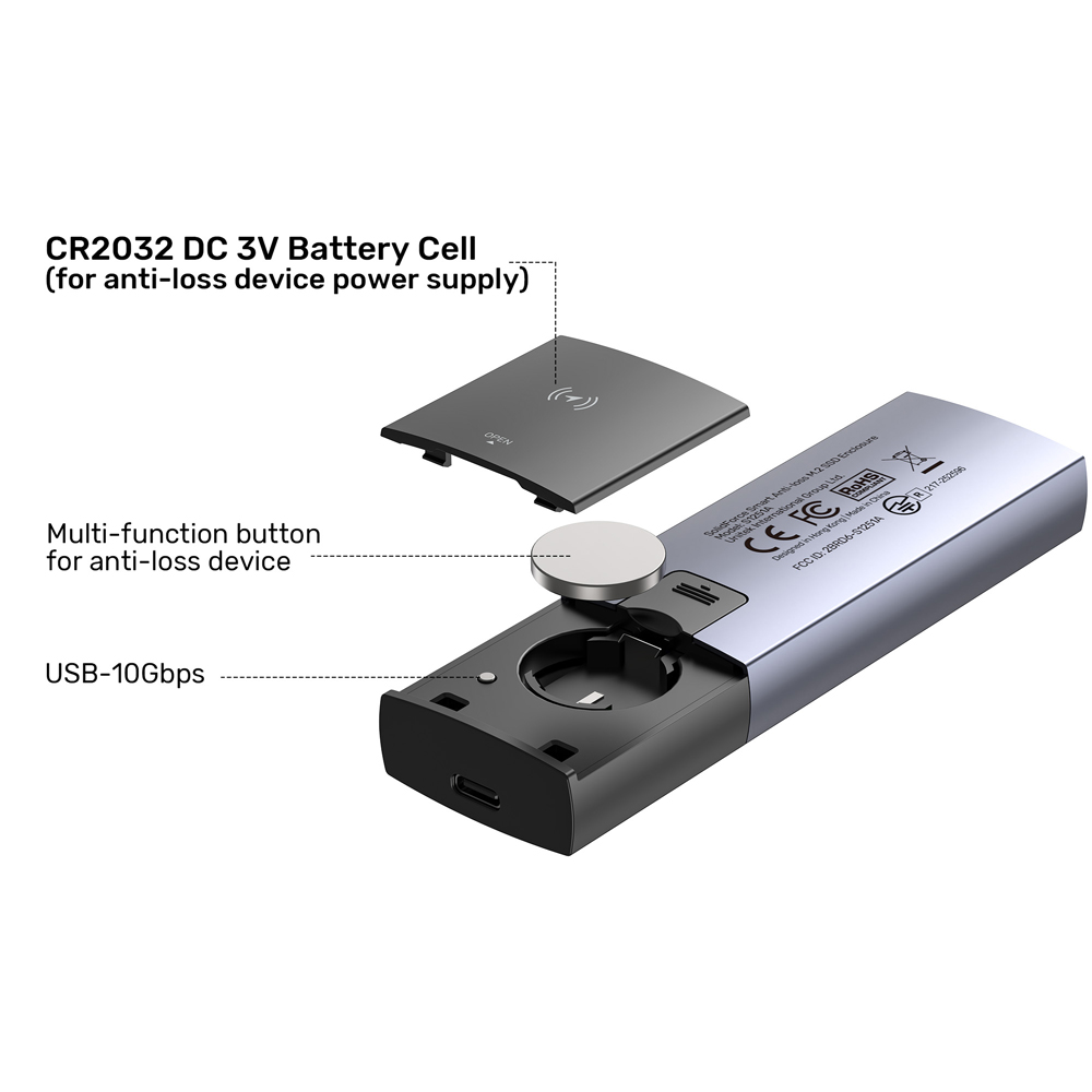 UNITEK S1251AGY SOLIDFORCE ANTI-LOSS USB3.2 GEN2 TYPE-C 10GBPS M.2 NVME SSD ENCLOSURE WITH APPLE FIND MY - Image 16