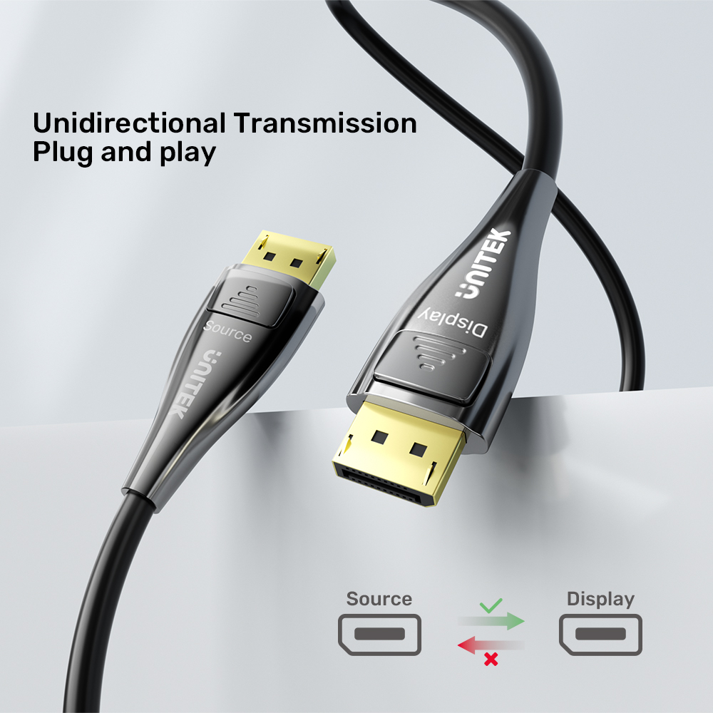 UNITEK C1631ABK 10M 8K DISPLAYPORT 2.1 FIBRE OPTIC CABLE - Image 12