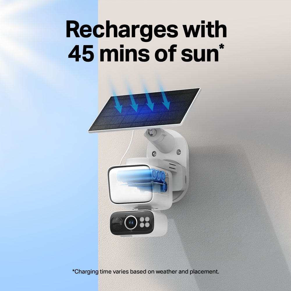 TP-LINK TAPO C615F KIT SOLAR-POWERED FLOODLIGHT 2K 3MP PAN/TILT SECURITY CAMERA KIT - Image 8