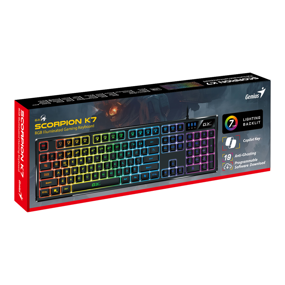 GENIUS SCORPION K7 1.8M USB RGB ILLUMINATED GAMING KEYBOARD - Image 4