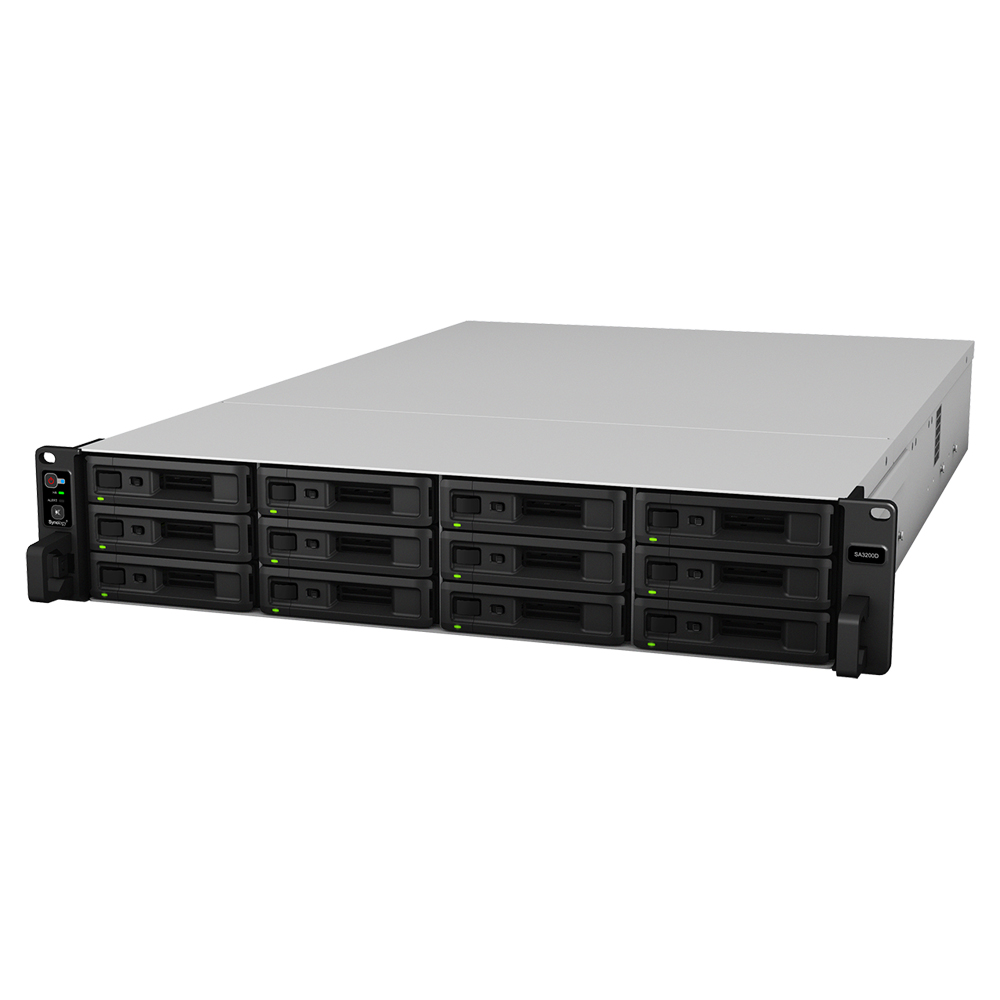 SYNOLOGY SA3200D 12-BAY DUAL-CONTROLLER SAS 2U RACKMOUNT NAS - DUAL INTEL XEON D-1521 2.4GHZ QUAD-CORE CONTROLLERS, 8GB ECC RAM PER CONTROLLER, DISKLESS