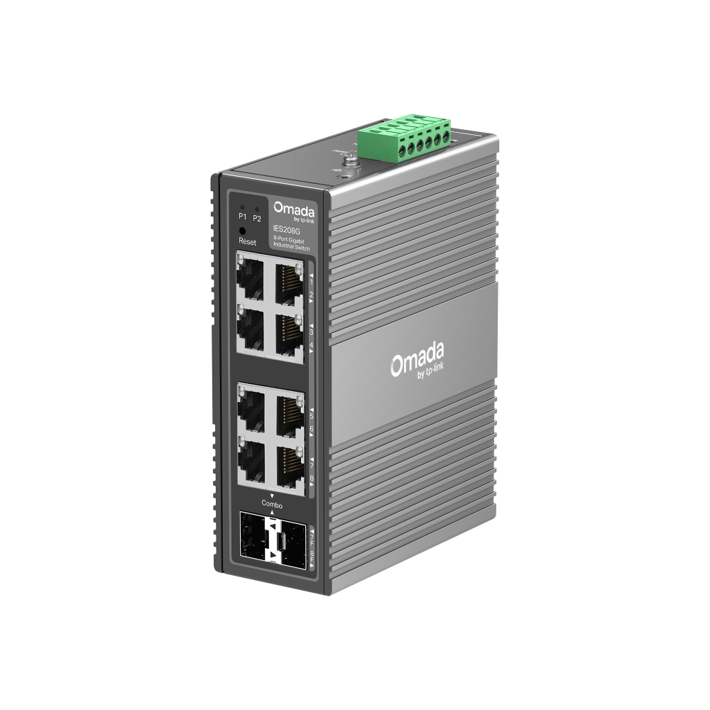 TP-LINK OMADA IES208G 8-PORT GIGABIT INDUSTRIAL EASY MANAGED SWITCH WITH 2× RJ45/SFP COMBO SLOTS