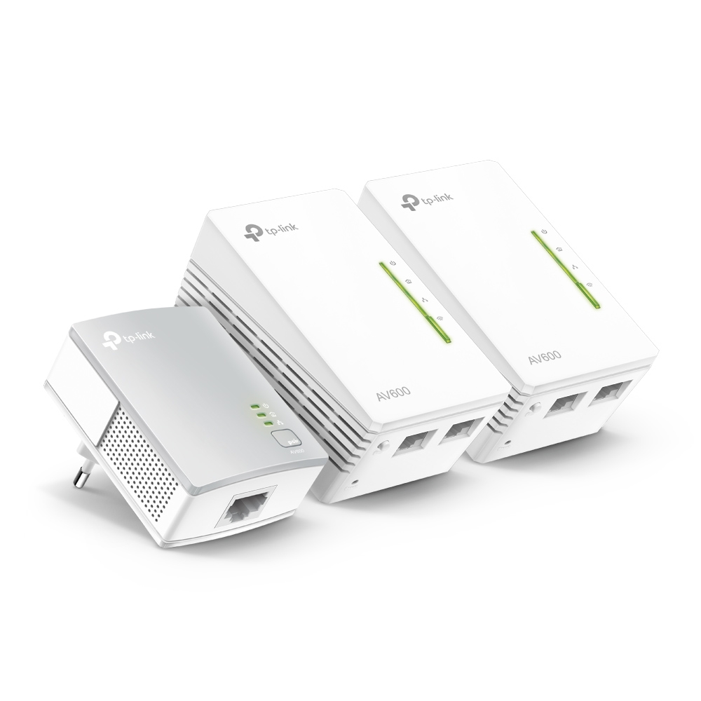 TP-LINK TL-WPA4220 TKIT AV600 POWERLINE UNIVERSAL WI-FI RANGE EXTENDER 3-DEVICE KIT