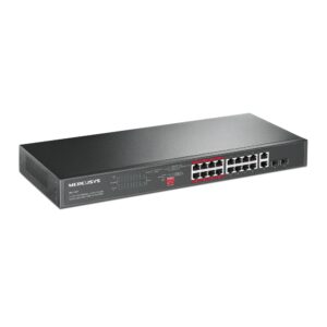 MERCUSYS MS118CP 16-PORT 10/100MBPS POE+ RACKMOUNT SWITCH WITH 2-PORT GIGABIT COMBO UPLINKS