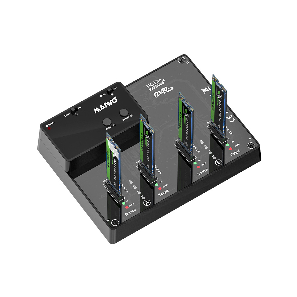 MAIWO K3015P2 QUAD-BAY USB3.2 GEN2 TYPE-C TO NVME M.2 SSD CLONE DOCKING STATION AND DUPLICATOR - Image 2