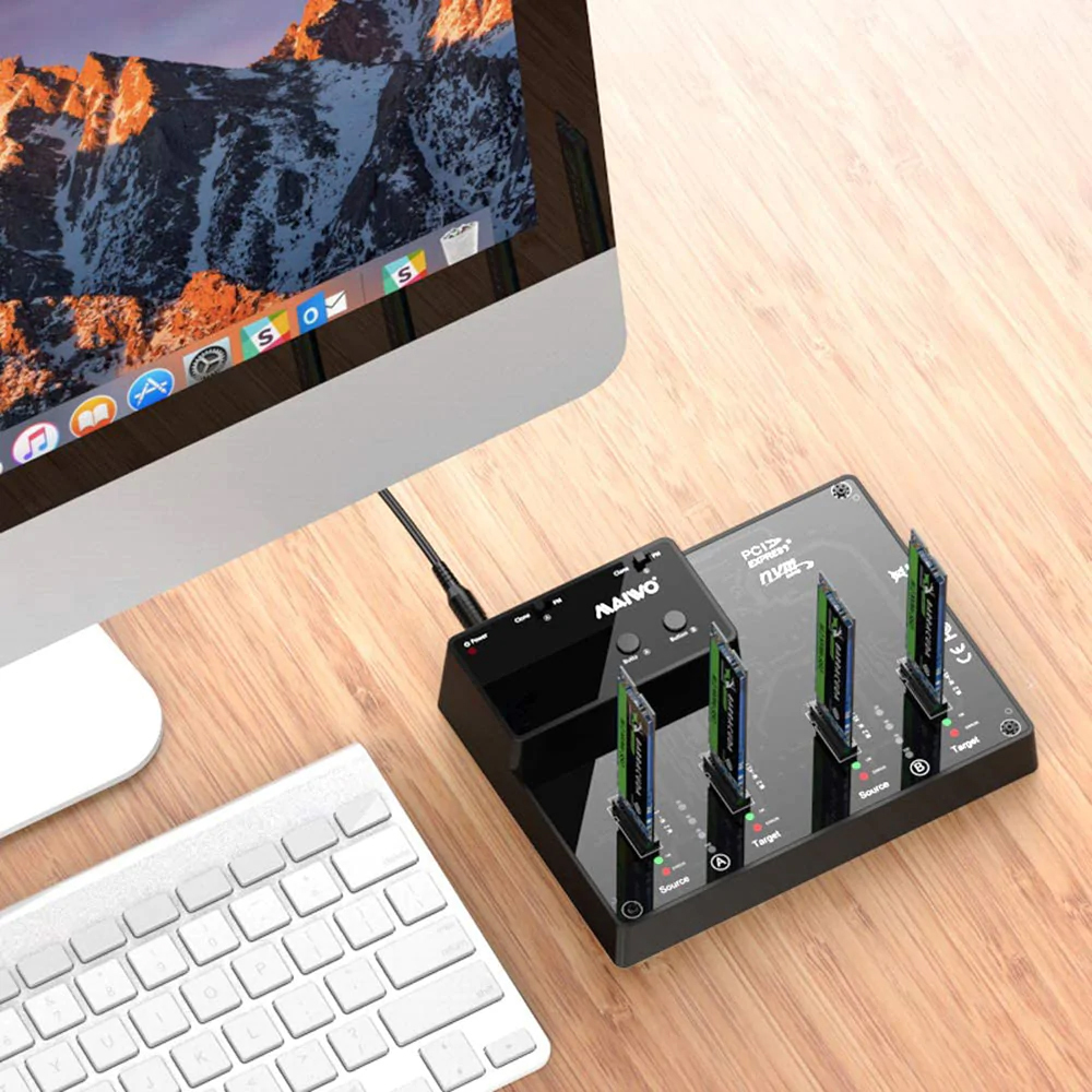 MAIWO K3015P2 QUAD-BAY USB3.2 GEN2 TYPE-C TO NVME M.2 SSD CLONE DOCKING STATION AND DUPLICATOR - Image 8