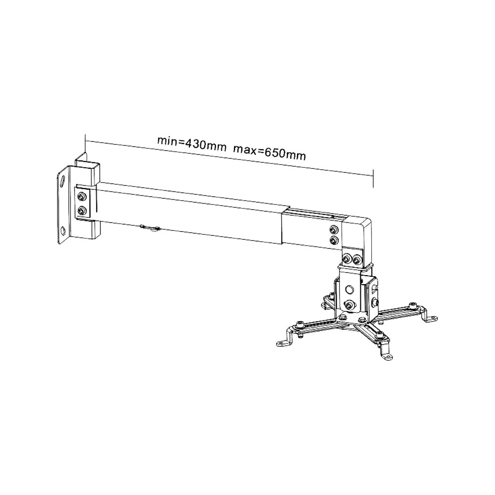 UNIVERSAL PROJECTOR CEILING/WALL MOUNT 20KG + TILT - Image 2