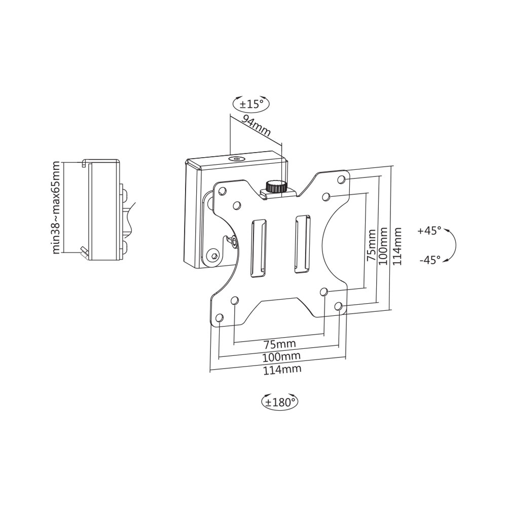SLATWALL BRACKET PIVOT MONITOR ARM - Image 5