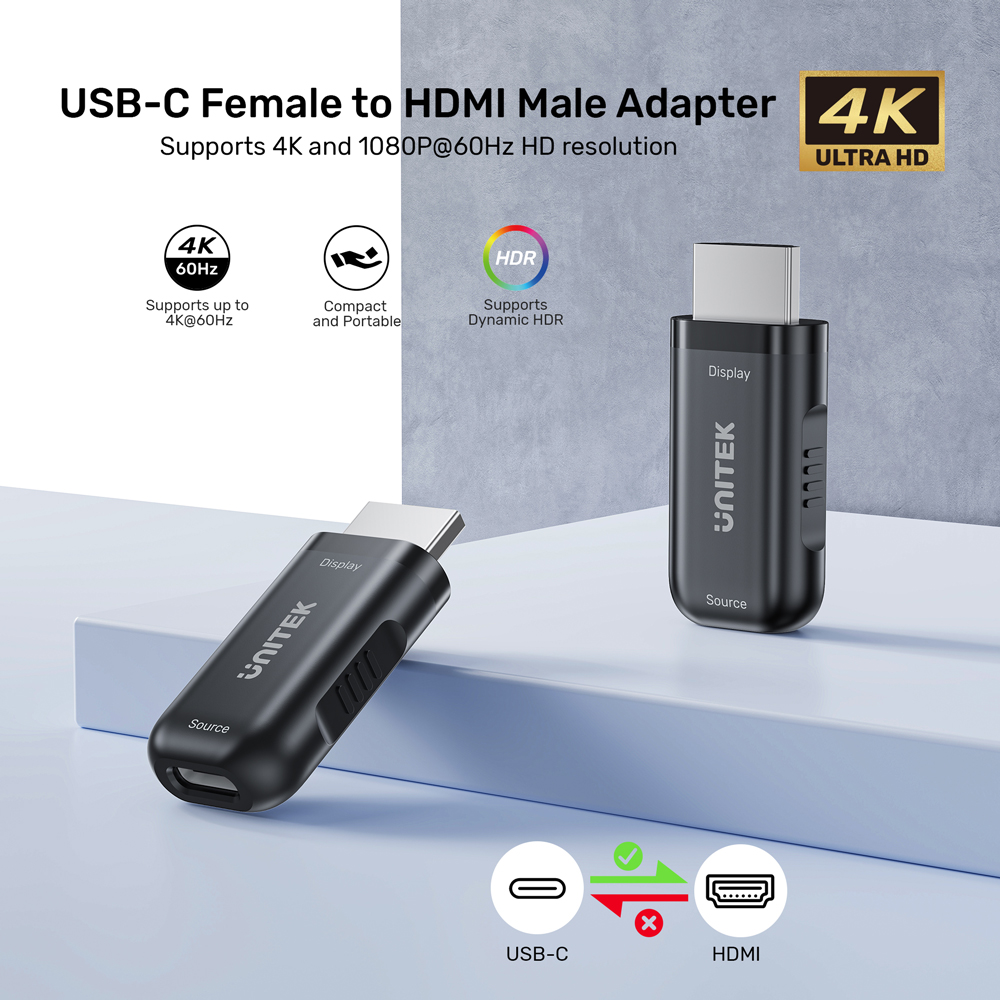 UNITEK USB-C (F) TO HDMI (M) ADAPTER(4K) (V1187A) - Image 7