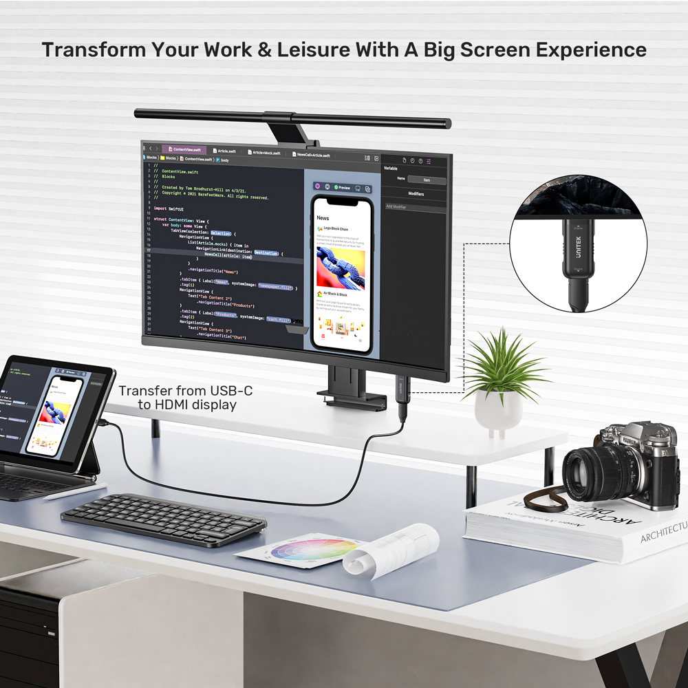 UNITEK USB-C (F) TO HDMI (M) ADAPTER(4K) (V1187A) - Image 8