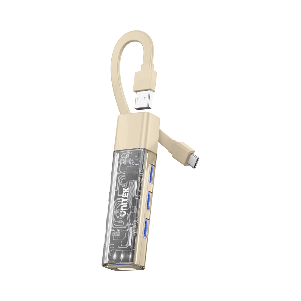 UNITEK USB TYPE-C 4 PORT USB3.0 HUB BI-DI (CREAM)