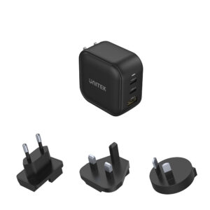 UNITEK 66W 3P USB TRAVEL CHARGER BLK (P1108ABK)*