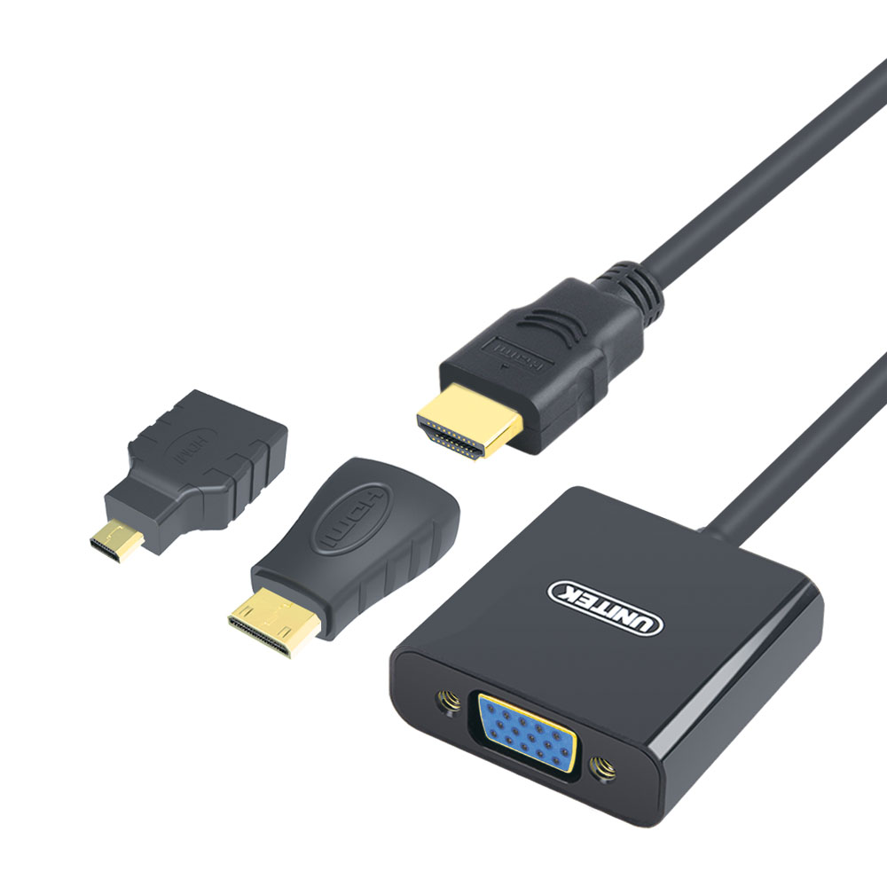 UNITEK 3-IN-1 HDMI TO VGA WITH AUDIO (Y-6355),..