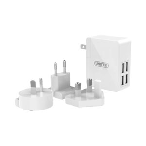 UNITEK 24W 4P USB TRAVEL WALL CHARGER (Y-PW10001)